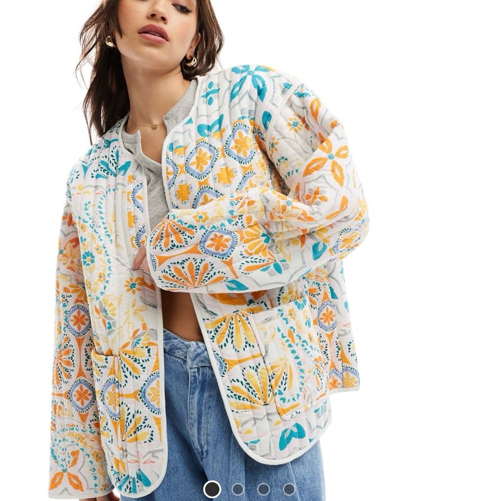 Colorful Floral Quilted Jacket